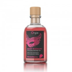 Kit Massaggi con labbra al gusto fragola di Orgie 100 ml