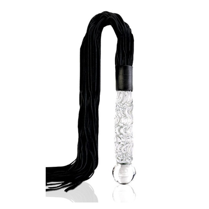 Handmade Glass Dildo and real leather Whip Icicles