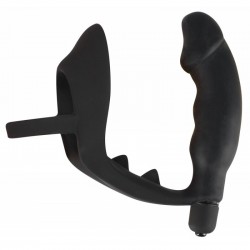 Phallic Ring with Vibrating Anal Plug Black Velvets