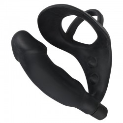 Anello Fallico con plug anale vibrante Black Velvets
