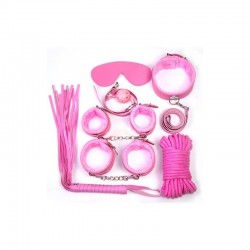 Kit Bondage Sexy Fetish Pink 6 pcs. with Handcuffs