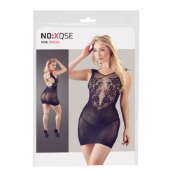 Sexy Stretch Mini Dress with Floral embroidery One Fit Most from S to L