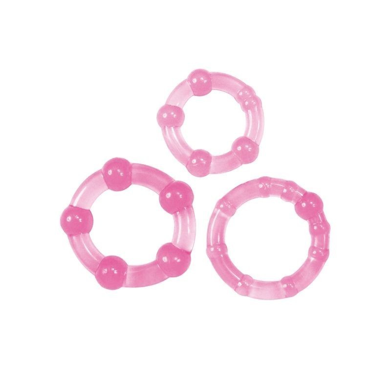 Anello Fallico Kit 3 pezzi Black/Pink Ring per mantenimento erezione e ritardo eiaculazione