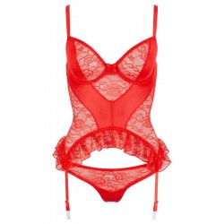 Guepiere con perizoma rosso Sexy di Cotelli Collection