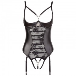 Body Sexy Aperto all'inguine con reggicalze di Abierta Fina