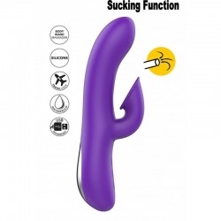 Rabbit vibrator  with clitoral sucking.