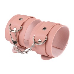 Kit Bondage 7 pezzi colore Rosa ecopelle