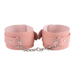 Kit Bondage 7 pezzi colore Rosa ecopelle