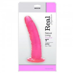 Realistic Jelly Dildo 18 cm with suction cup Dong Pink