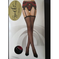 Suspender and stocking in one piece plus thong Red Rose
