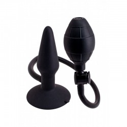 Inflatable silicone anal plug available in 3 sizes, S, M and L