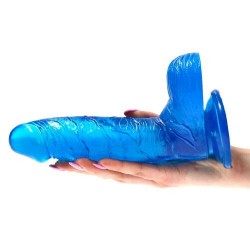 Dildo Realistico Jelly Blue con ventosa 19 cm