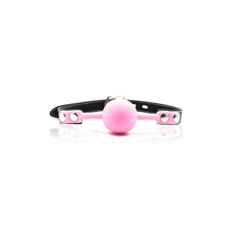 Ball gag Rosa in silicone con cinturino in ecopelle regolabile