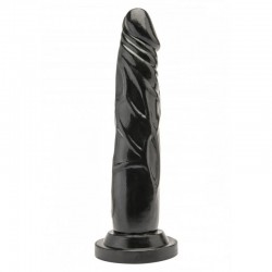 Dildo con ventosa 18 cm nero. Fissalo ad una superficie liscia e goditi la penetrazione.